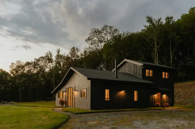 Exterior lighting at dusk