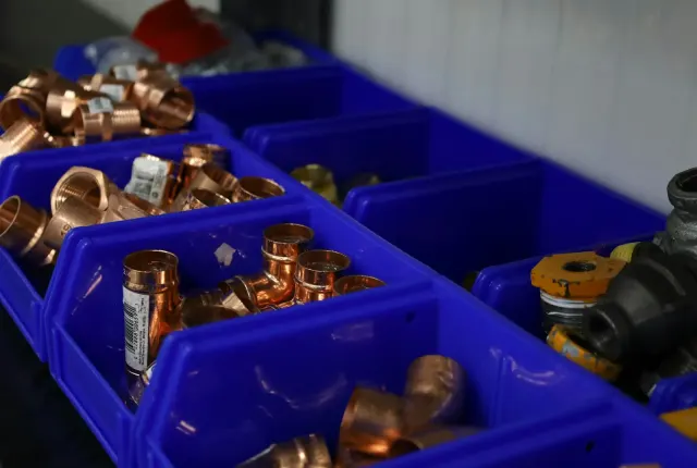 Copper fittings, stocked in every van